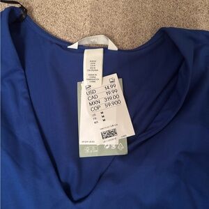 H and M Royal Blue Cowl Neck Top